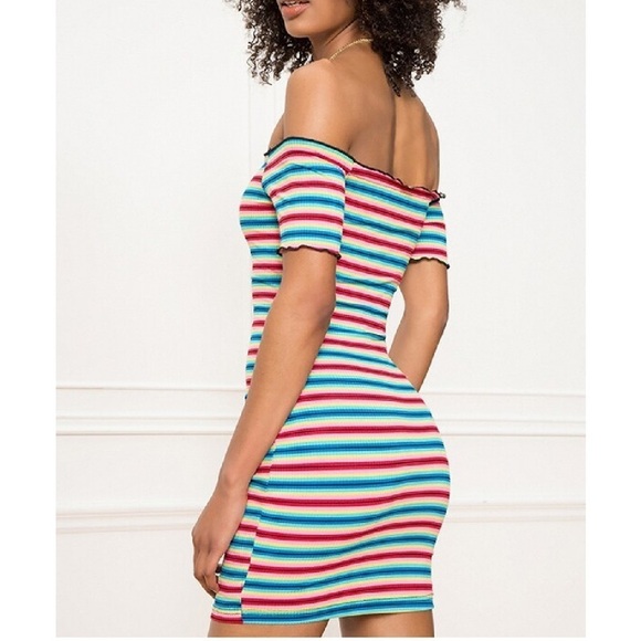 NEW Superdown Trisha Mini‎ Dress in Rainbow Size Small - Picture 2 of 9